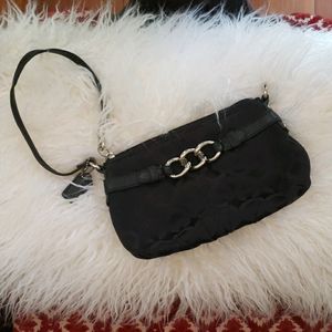 Coach mini zip wristlet/purse in signature canvas